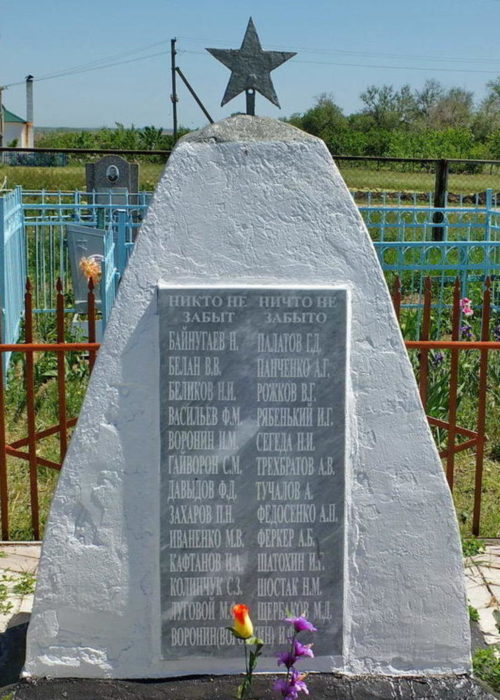 х. Валуйский Пролетарского р-на. Братская могила, в которой захоронено 32 советских воина.