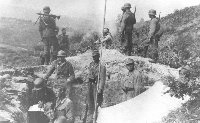 Немецкие войска на обороне Белграда. Октябрь 1944 г.