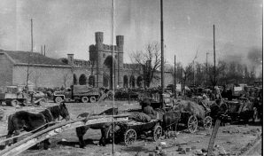 Панорама города в дни штурма города. Апрель 1945 г. 