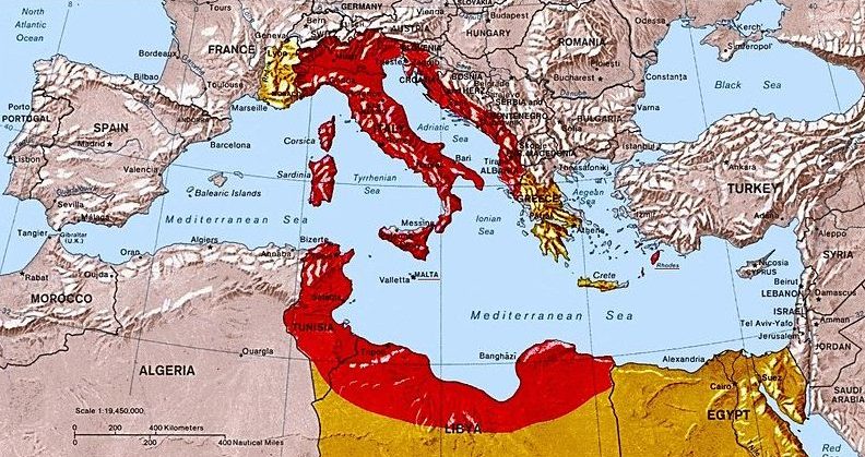 Карта «Большой Италии». 