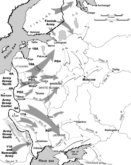 Карта-схема общего плана «Барбаросса».