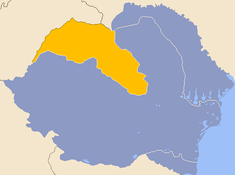 Передел Румынии: северная Трансильвания выделенная жёлтым цветом перешла в состав Венгрии.