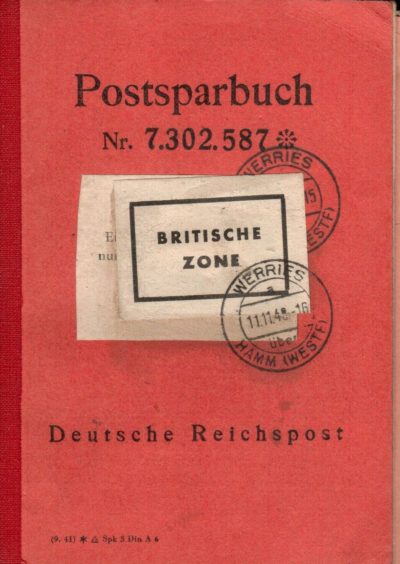 Образец почтовой сберкнижки, на которую могло переводится жалование немецких военнослужащих.