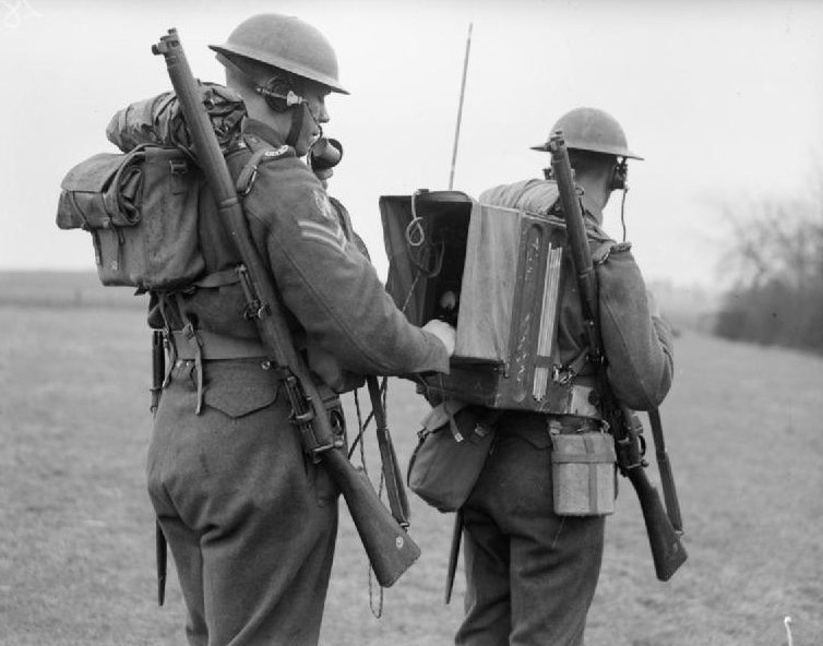 Пехотная радиостанция №18 на полевых учениях 1-й дивизии в Бургелле. 12 марта 1940 г.