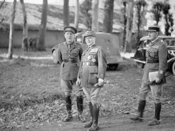 Командующий BEF генерал Горти и главнокомандующий французской армии Морис Гамелен. Октябрь 1939 г. 