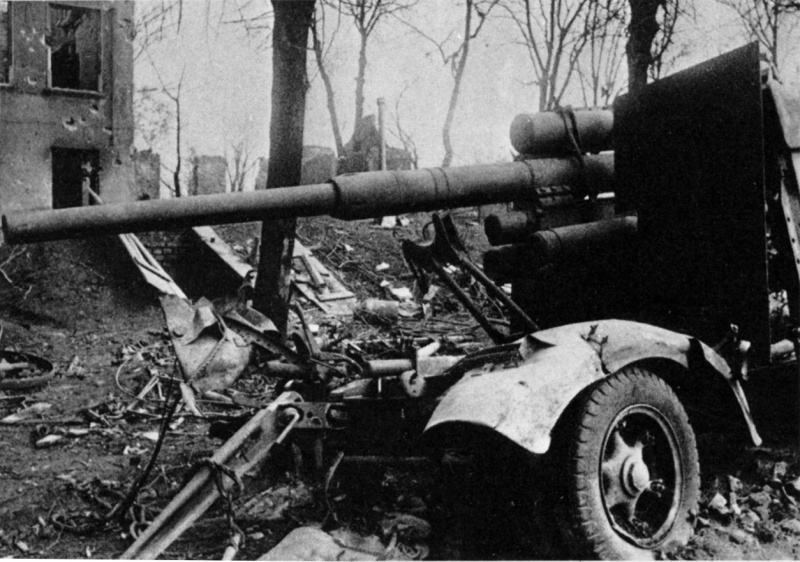 Брошенные немецкие орудия. Май 1945 г. 