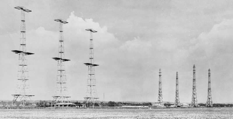 Цепь радиолокационных установок AMES на восточном побережье. 1940 г.