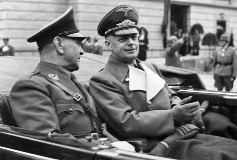 Анте Павелич (слева) и Иоахим фон Риббентроп в Зальцбурге, 6 июня 1941 г. 