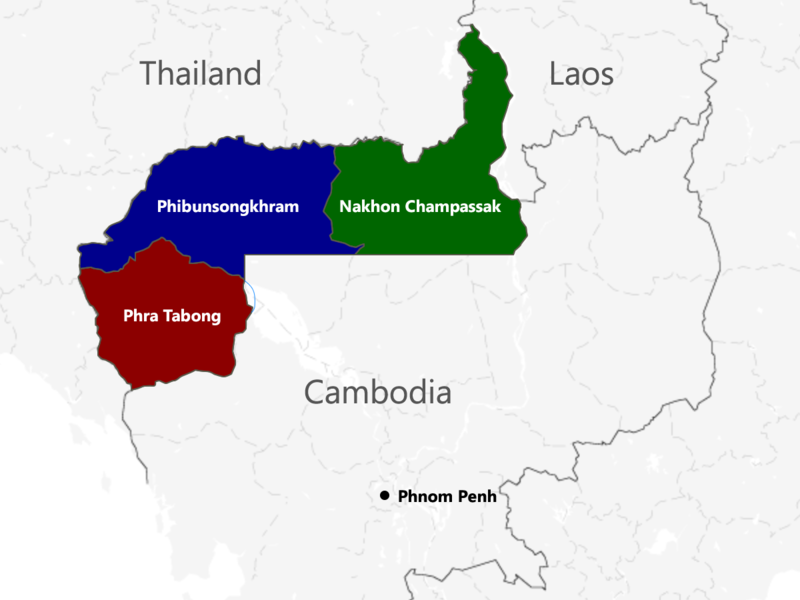 Провинции Французской Камбоджи, отошедшие Таиланду согласно Токийскому договору.
