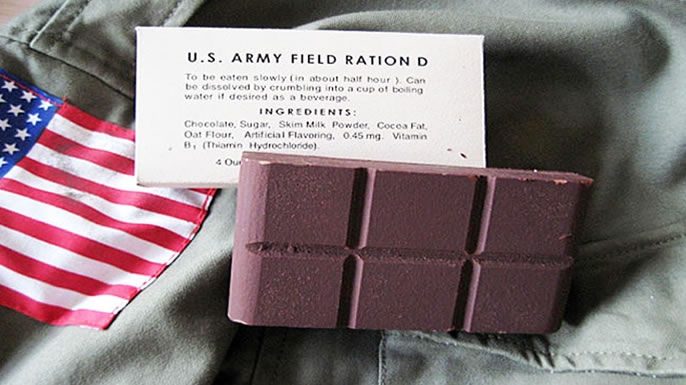 Американский «военный шоколад» из D-рациона. 
