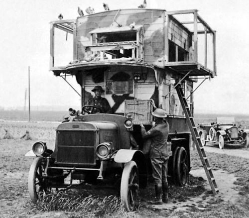 Британская мобильная станция. 1915 г.