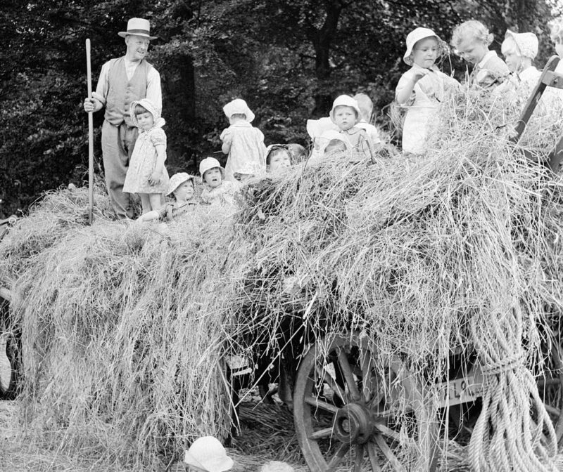 Эвакуированные дети в деревне Клив. Великобритания,1942 г.