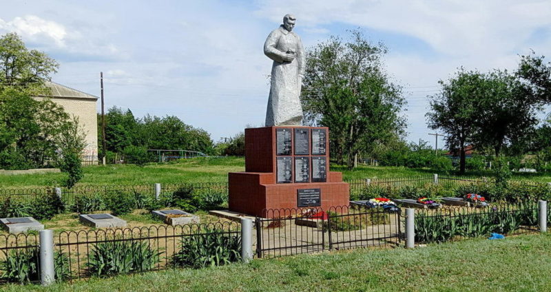 х. Тормосин Чернышковского р-на. Памятник, установленный в 1972 году на братской могиле советских воинов.