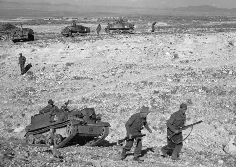 Британская пехота у перевала Кассерин. 24 февраля 1943 г.