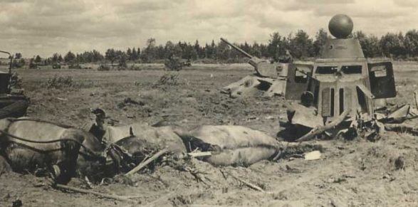 Жертвы немецкой бомбардировки у Рославля. Лето 1941 года.