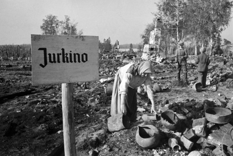 Остатки крестьянского подворья у Ржева. Август 1942 г.