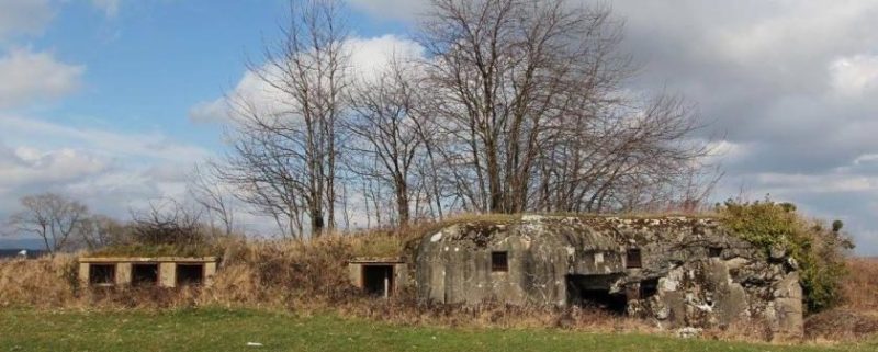 Двухуровневый каземат «Ingolsheim Ouest», вооруженный 37-мм противотанковой пушкой, 50-мм минометом, 6 пулеметами, в т.ч. 4 сдвоенными. Размеры укрепления: 14х14 м, высота 8 м. Толщина перекрытия – 2 м, стен – 2,25 м, задних стен – 1м. Укрепление было разрушено в 1945 г.
