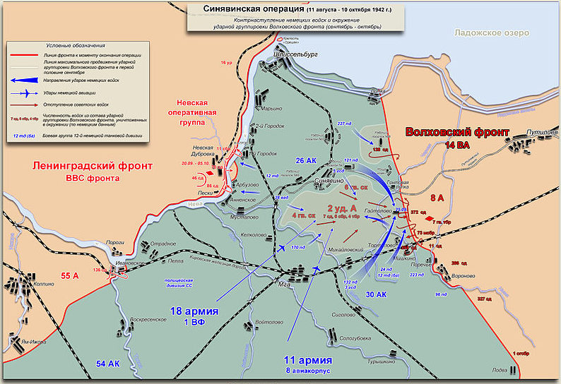 Карта-схема Контрнаступление немецких войск.