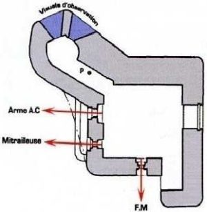 План блокпоста FCR GA1 типа B1 с левосторонними амбразурами.