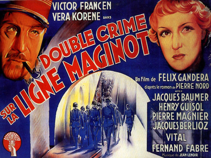 Постер к художественному фильму «Двойное преступление на линии Мажино», снятого в 1937 году.