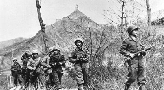 Бразильские солдаты время второго штурма Монте-Кастелло. 29 ноября 1944 г.