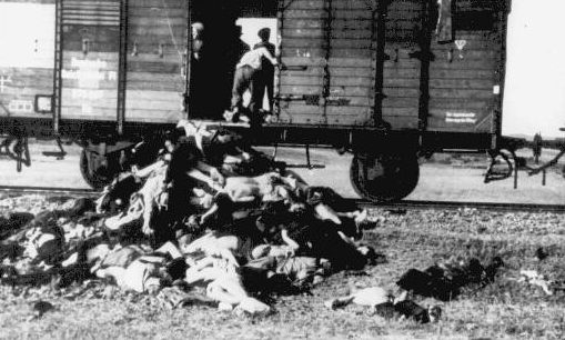 Тела евреев, погибшие во время транспортировки из Ясс в концлагерь. Июнь 1941 г. 