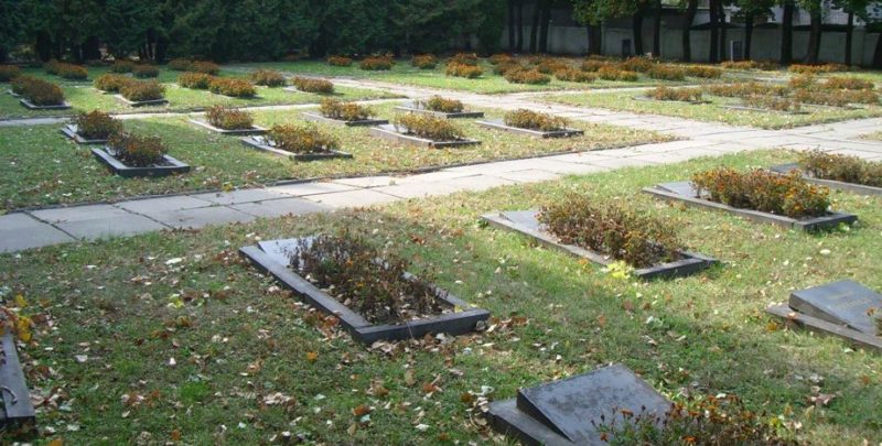 Группы одиночных военных могил на Никитском кладбище.