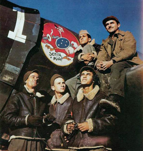 Пилоты бразильских военно-воздушных сил в Италии. 1945 г. 