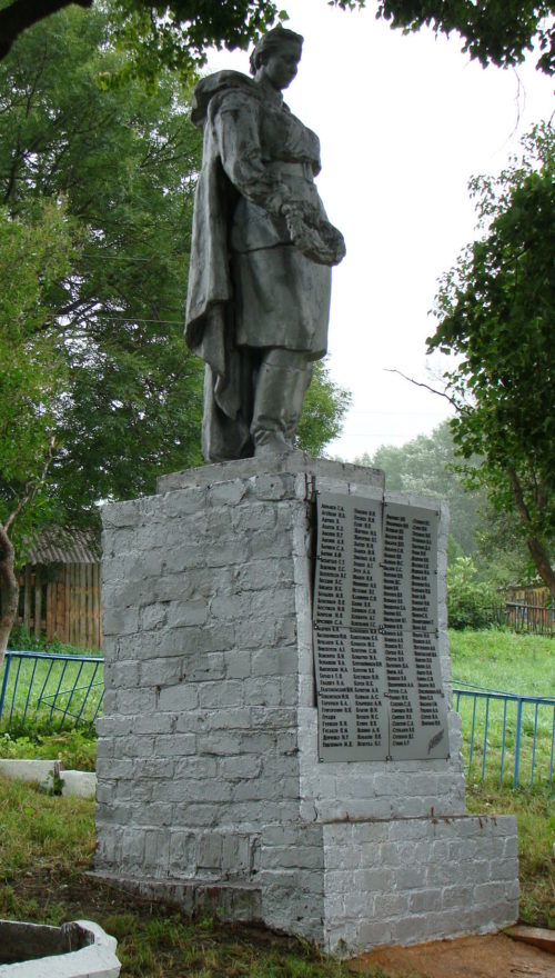 с. Большебоброво Железногорского р-на. Памятник, установленный на братской могиле советских воинов, погибших феврале 1943 года.