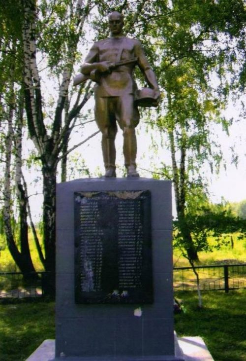 п. Горняцкий Железногорского р-на. Памятник жителям села Погорелое, сожжённого фашистами в 1942 году.