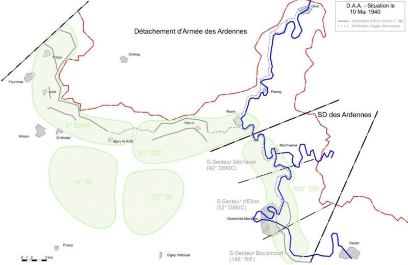 Карта-схема сектора «Ardennes».