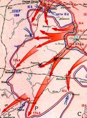 Карта-схема Демянского котла.