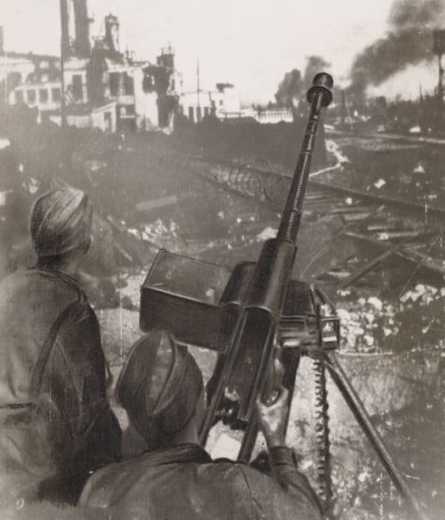 Красноармейцы в обороне. 1942 г.