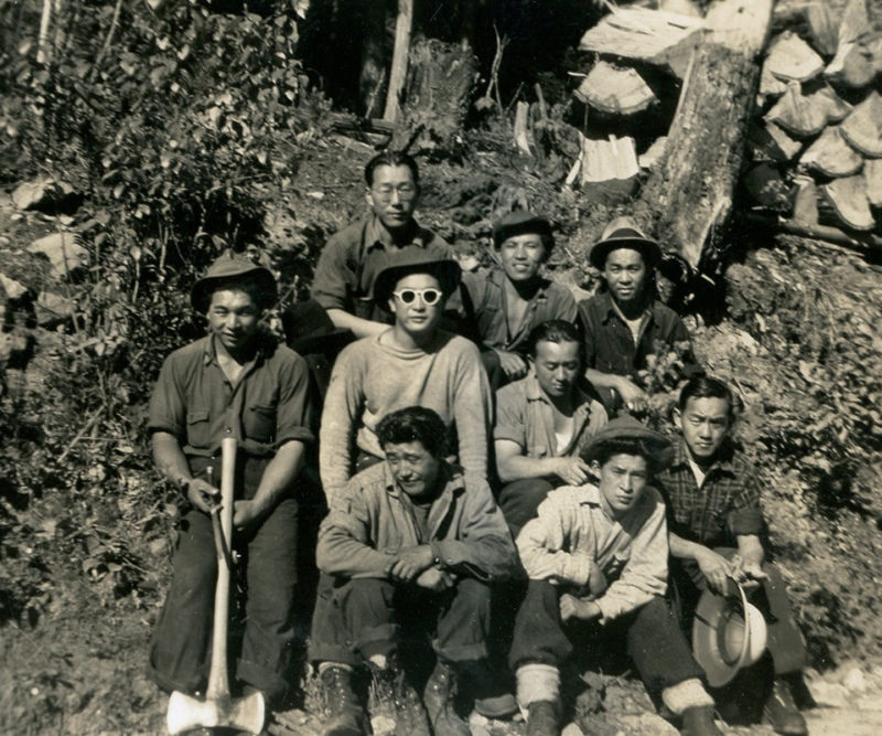 Японские лесорубы в лагере Тафт-роуд. Июль 1942 г.