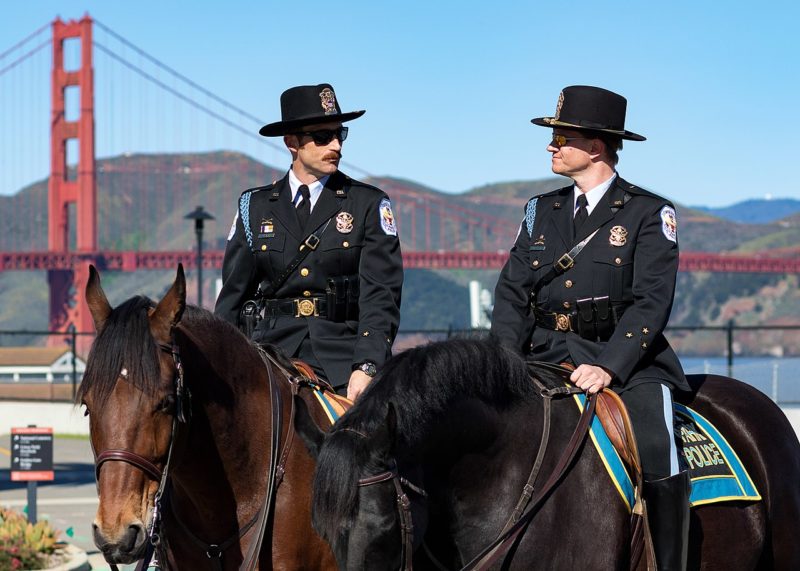 Конная полиция в Сан- Франциско.