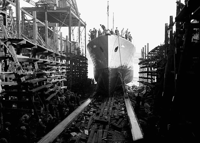Спуск фрегата «Торонто» на воду. Квебек, сентябрь 1943 г. 