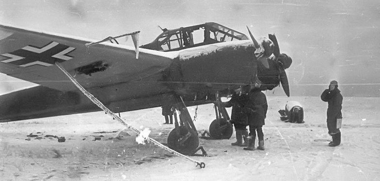 Аэродром под Сталинградом с немецкой авиатехникой. Февраль 1943 г.