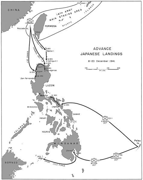План вторжения японских войск на Филиппинах 8–20 декабря 1941 г.