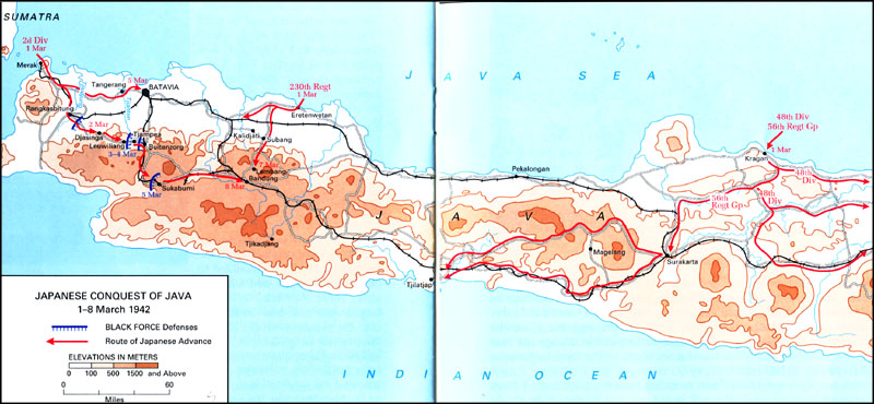 Продвижение японских войск на Яве. 