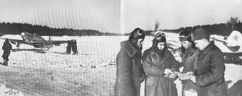 Летчики-истребители на аэродроме в районе Можайска. Январь 1942 г.