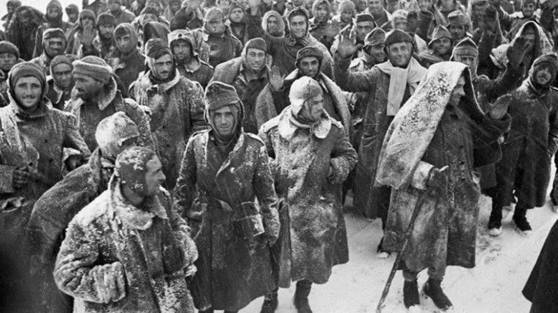 Пленные итальянцы под Сталинградом. Февраль 1943 г.