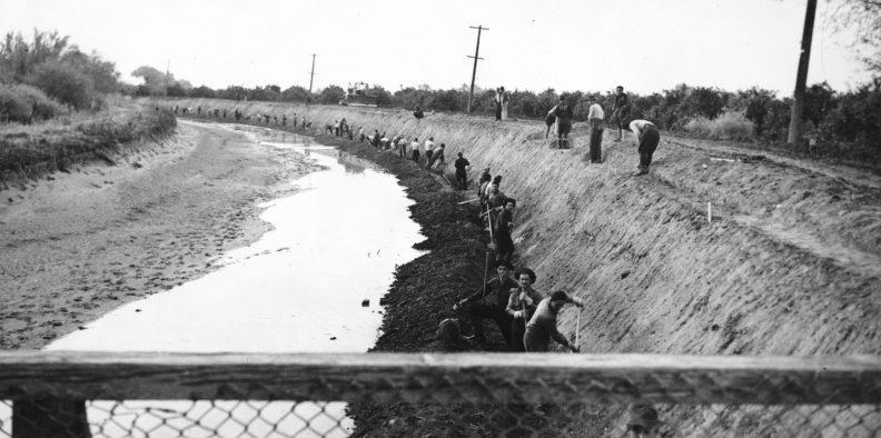 Итальянские пленные работают на строительстве канала в Аризоне. Декабрь 1943 г.