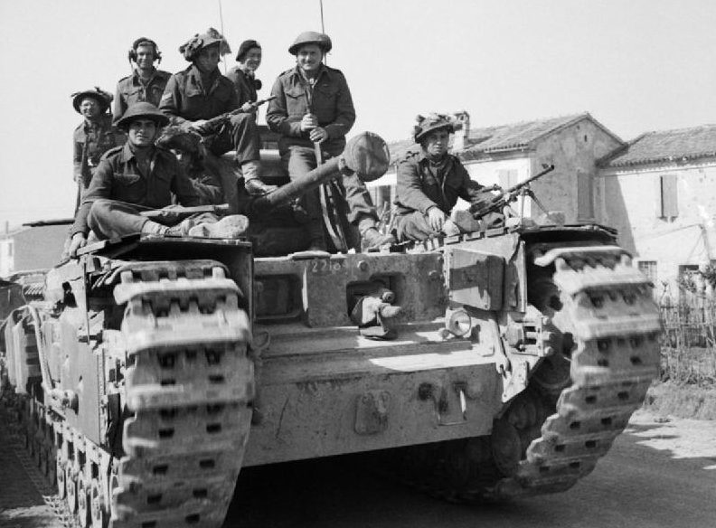 Британские войска в секторе Меццано-Альфонсине. 14 марта 1945 г.