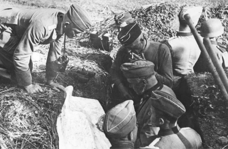 Немецкие войска в пригороде. Июль 1941 г.