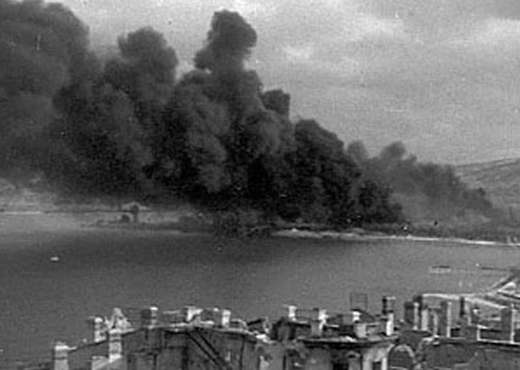 Пожар на нефтебазе. 1942 г. 