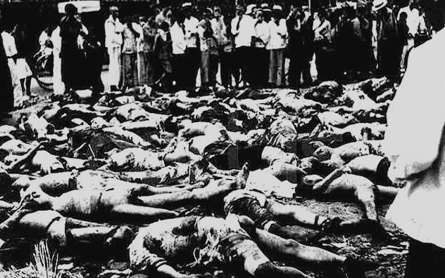 Трупы жертв, которые не успели уничтожить при захвате «Отряда 731». 