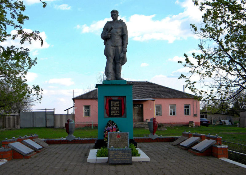 с. Глотово Грайворонского городского округа. Памятник по улице Генерала Алексеенко 27а, установленный на братской могиле, в которой похоронено 16 советских воина, погибших в 1943 году.