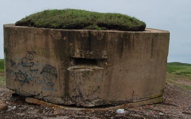 Трёхамбразурный бетонный ДОТ №216 на острове Попова был построен в 1941 году. Расположен в средней части побережья бухты Пограничная. Класс-защиты М-3. 