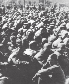 Пересыльный лагерь военнопленных на Гданцевке. Сентябрь 1941 г. 
