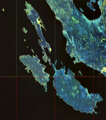 Березовые острова (Бьёркский архипелаг) с космоса. 